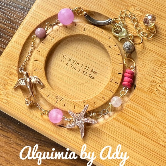 Alquimia Pink and Gold Beaded Bracelet - Picture 1 of 1